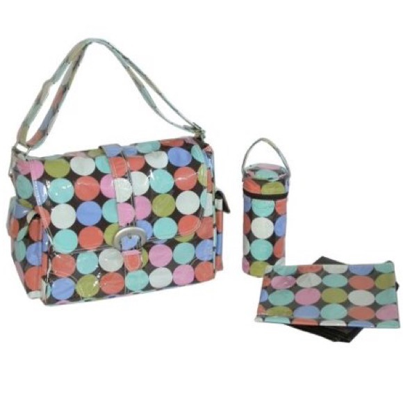 Kalencom Laminated Disco Polka Dot Diaper Bag NEW - Picture 2 of 8